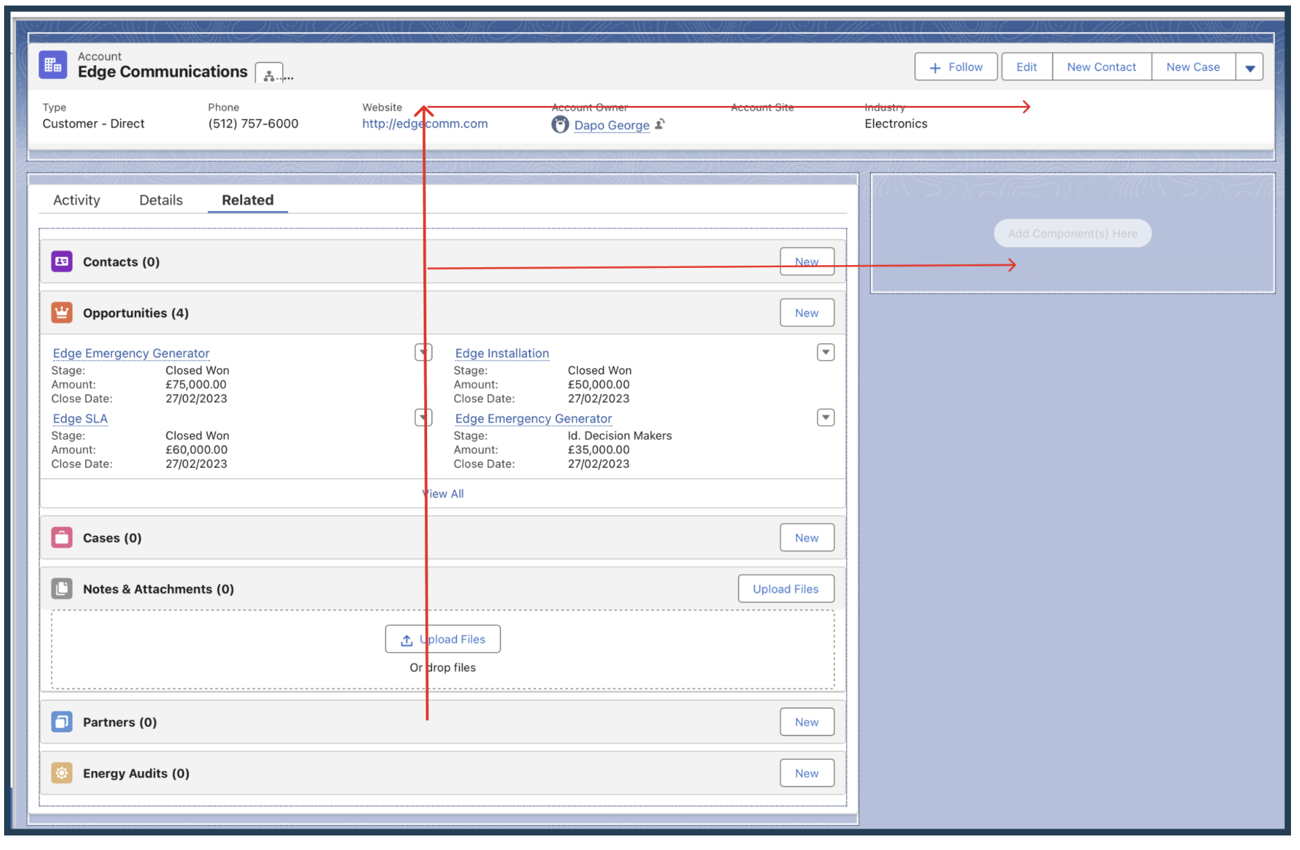 Salesforce account record page redesign