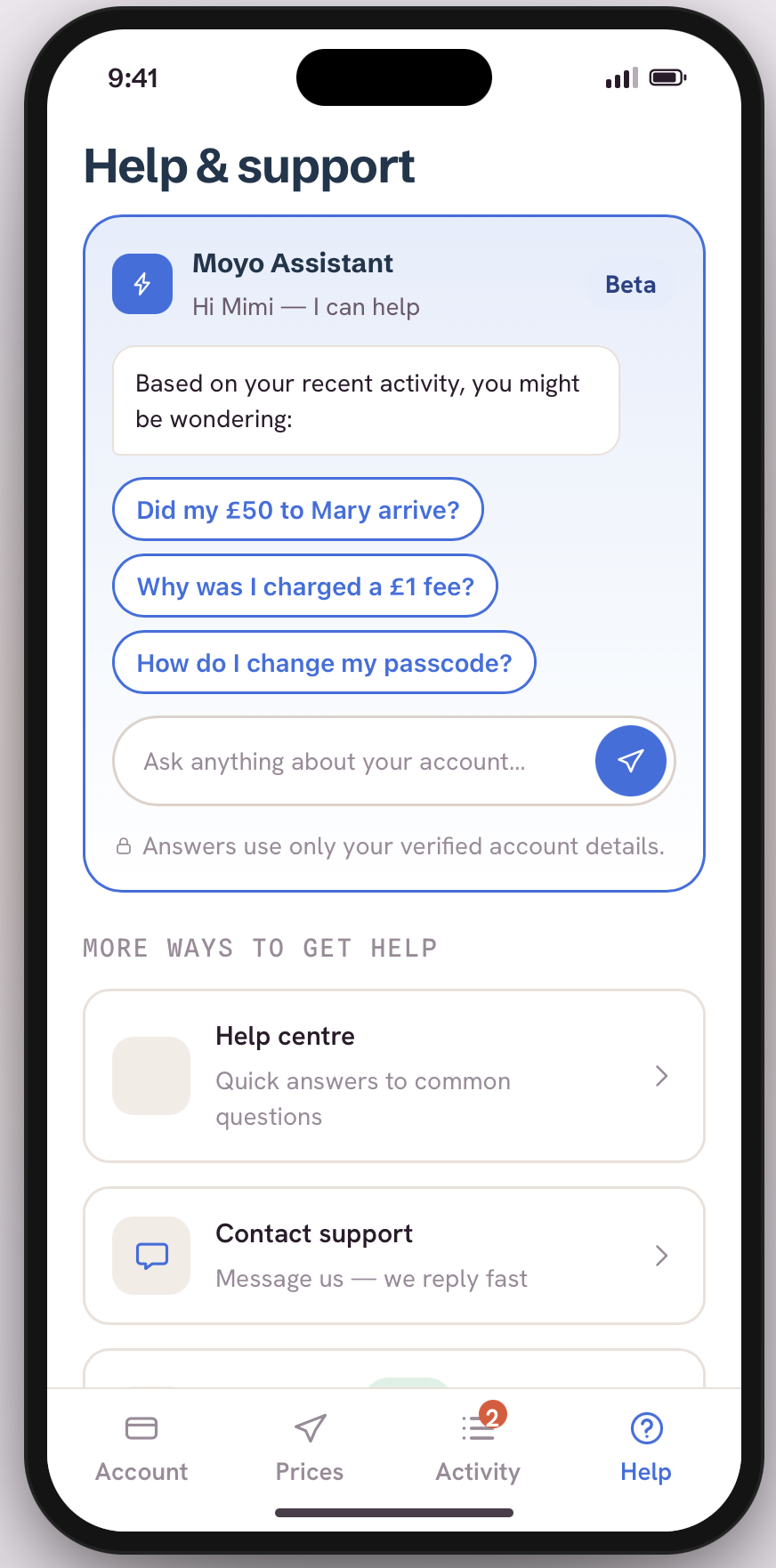 Moyo Exchange remittance app interface